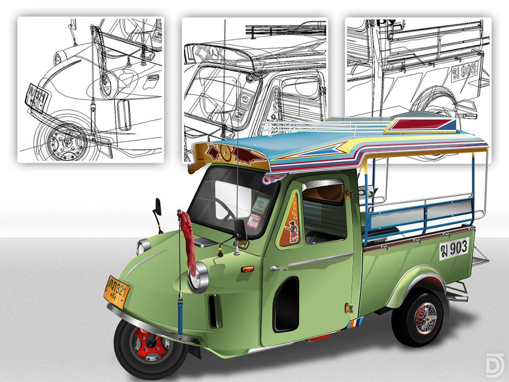 Design vectoriel TukTuk - pour le fun
